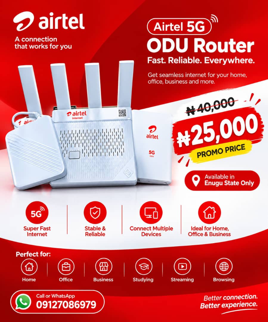 Airtel 5G ODU SmartConnect Outdoor Router Enugu